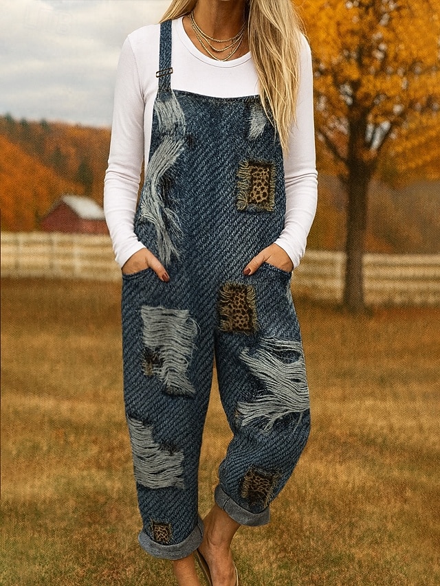 Tuta da donna in 100% cotone, leggera, grafica, senza maniche, dritta, scollo quadrato con tasca, per le vacanze, per tutti i giorni, vestibilità ampia, nera, blu navy, blu, estate del 2026 a $54.99 –P1