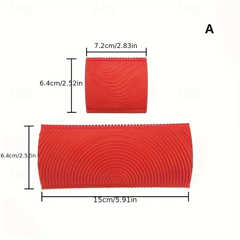 Кисть-валик с резиновой текстурой и эффектом древесного зерна - 1 шт. художественные обои &инструмент для финишной обработки краски при печати краской, черчении 2026 - $10.49 –P3
