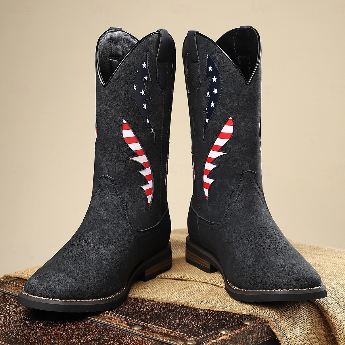 Per uomo Stivali Stivali da Cowboy Retrò Camminata Vintage Casual All'aperto Quotidiano Pelle PU Camoscio Confortevole Antiscivolo Caldo Stivali a Metà Polpaccio Slip-on Nero Marrone Cachi Estate del 2026 a $64.99 –P6