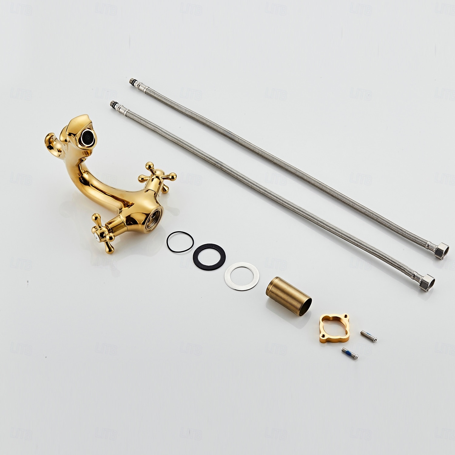 Waschbeckenarmatur - Klassisch Chrom / Ölgeriebene Bronze / Antikes Messing Mittelset Zwei Griffe Ein LochBath Taps 2025 - $161.99 –P8