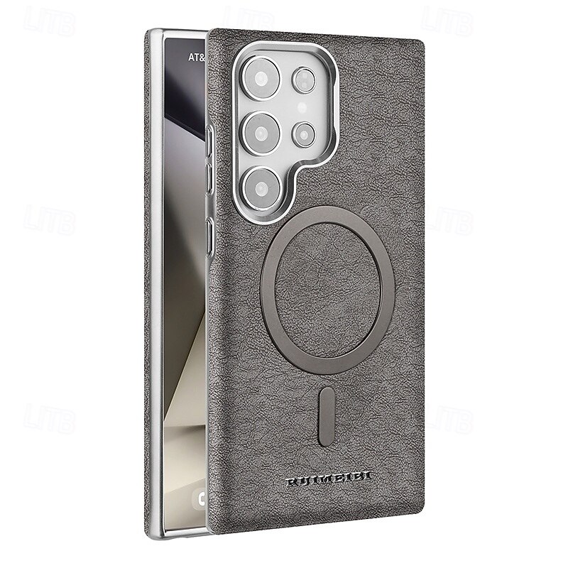 puhelin Etui Käyttötarkoitus Samsung Galaxy S25 Ultra Plus S24 Ultra Plus S23 Ultra Takakuori Tukee langatonta latausta Iskunkestävä Retro TPU PU-nahka 2025 - $19.99 –P3