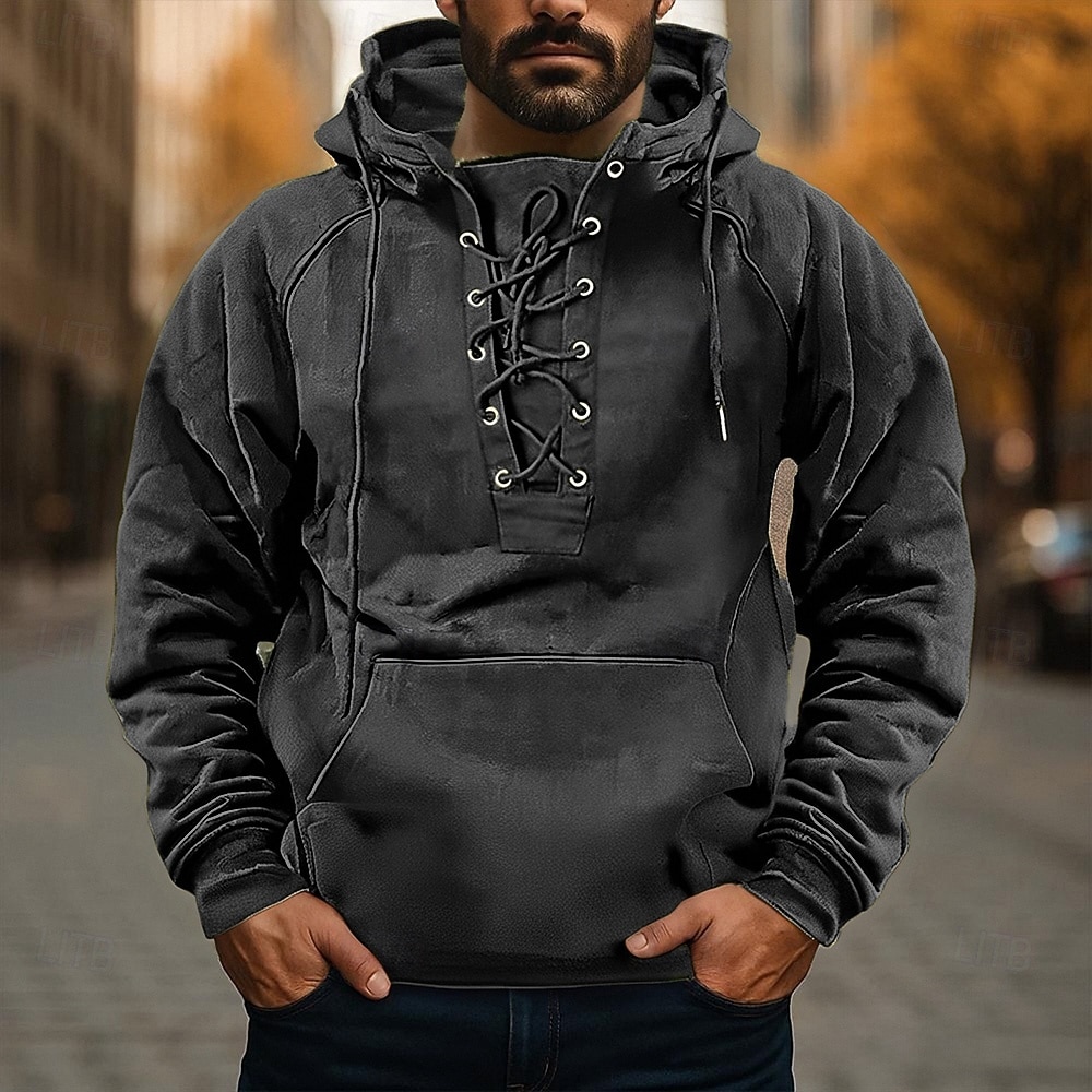 Per uomo Felpa con cappuccio Nero Verde militare Blu Cachi Grigio Con Cappuccio Semplice Allacciato Tasca Sport & Outdoor Quotidiano Ferie Poliestere Streetwear Essenziale Casual Primavera Autunno del 2026 a $36.99 –P4