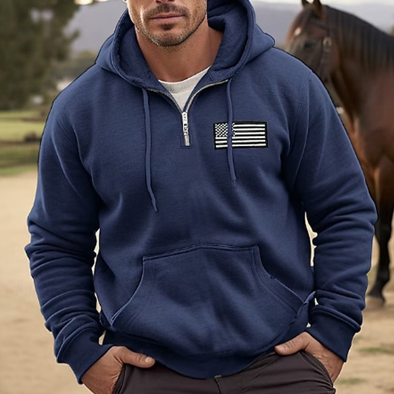Per uomo Felpa con cappuccio Felpa con cappuccio e zip corta Blu marino Arancione Cachi Grigio chiaro Con Cappuccio Semplice Patchwork Sport & Outdoor Casuale Quotidiano Streetwear Cool Abbigliamento del 2025 a $23.99 –P2