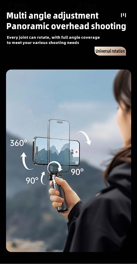 2025年 4-in-1 磁気自撮り棒 - 360 度回転する Bluetooth ミニ三脚、電話ホルダー付き、16 インチまで延長可能、iPhone および Android スマートフォンと互換性のあるワイヤレス リモコン  コレクション – $24.99 –P2