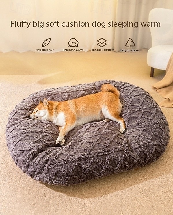 Tapis de lit pour animaux de compagnie épais et chaud pour chiens et chats coussin en coton amovible et lavable coussin de sol réversible matelas confortable pour animaux de compagnie gris et marron de 2026 ? $16.49 –P3