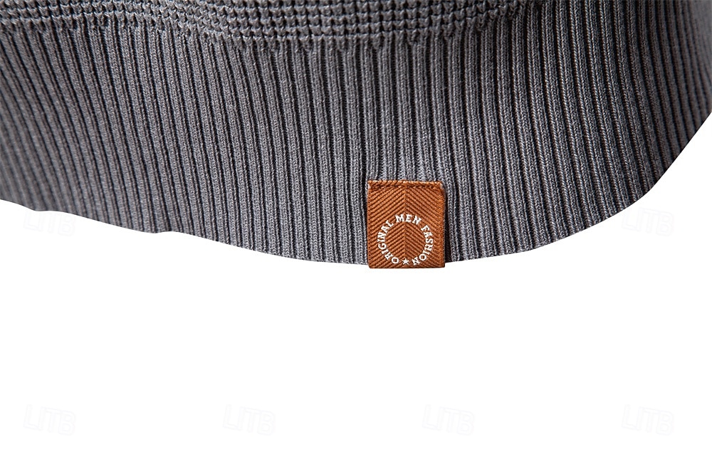 Herre Pullover genser Vaffelstruktur Strikke Crewneck عادي Crew-hals Årgang Kul Skole Feriereise Klær Raglan Ermer Vår Høst Mørk Marineblå Kakifarget S M L 2026 - $35.99 –P23