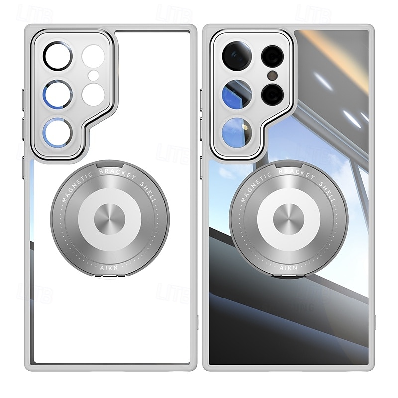 טלפון מגן עבור סמסונג גלקסי S25 Ultra S24 Ultra S23 Ultra S24 FE כיסוי אחורי מגנטי רגלית עמיד בזעזועים רטרו TPU 2025 - $12.99 –P4