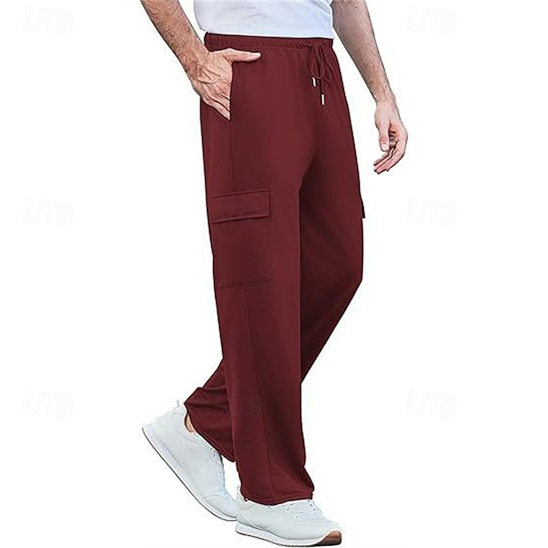 Per uomo Pantaloni da tuta Pantaloni Pantaloni da Tuta Cargo Pantaloni della tuta a gamba dritta Coulisse Tasca Elastico in vita Semplice Comodità Sport all'Aperto Quotidiano Moda Casual Nero Bianco del 2025 a $17.99 –P8