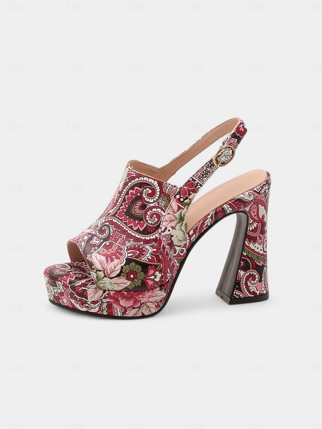 Damensandalen mit rotem Schottenmuster und Plateauabsatz – Peeptoe-High-Heels mit dicker Sohle für das Nachtleben und Weihnachtsfeiern 2025 - $46.99 –P1