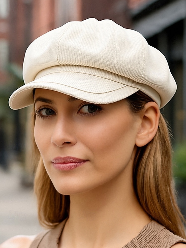 2026年 女性用キャンバスニュースボーイハット - 軽量で通気性に優れ、カーブしたつばと調節可能なストラップ付き。秋冬のストリートウェア、旅行、普段着に最適です。  コレクション – $29.99 –P1