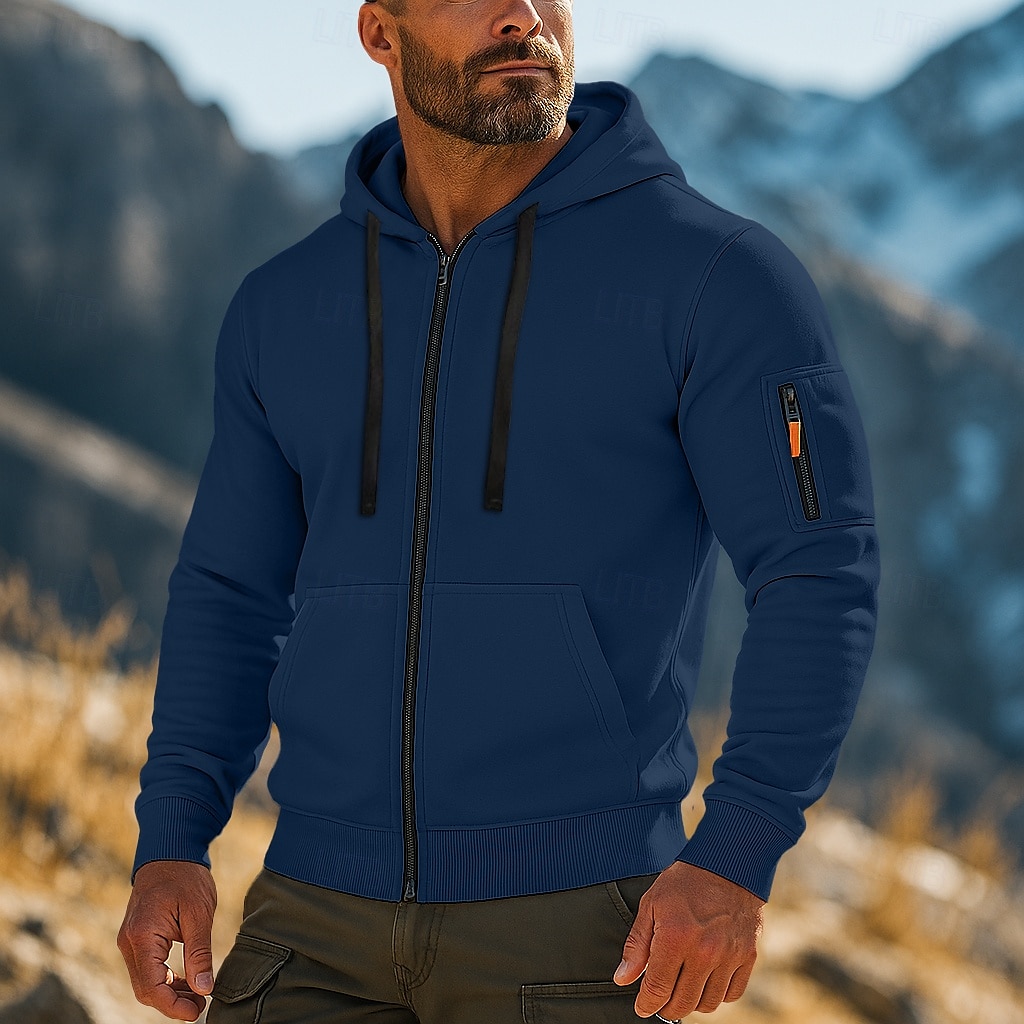 Per uomo Felpa con cappuccio Felpa con cappuccio e zip corta Felpa con cappuccio in pile Felpa con cappuccio tattica Nero Bianco Verde militare Rosso Borgogna Con Cappuccio Semplice Cerniera del 2025 a $23.99 –P6