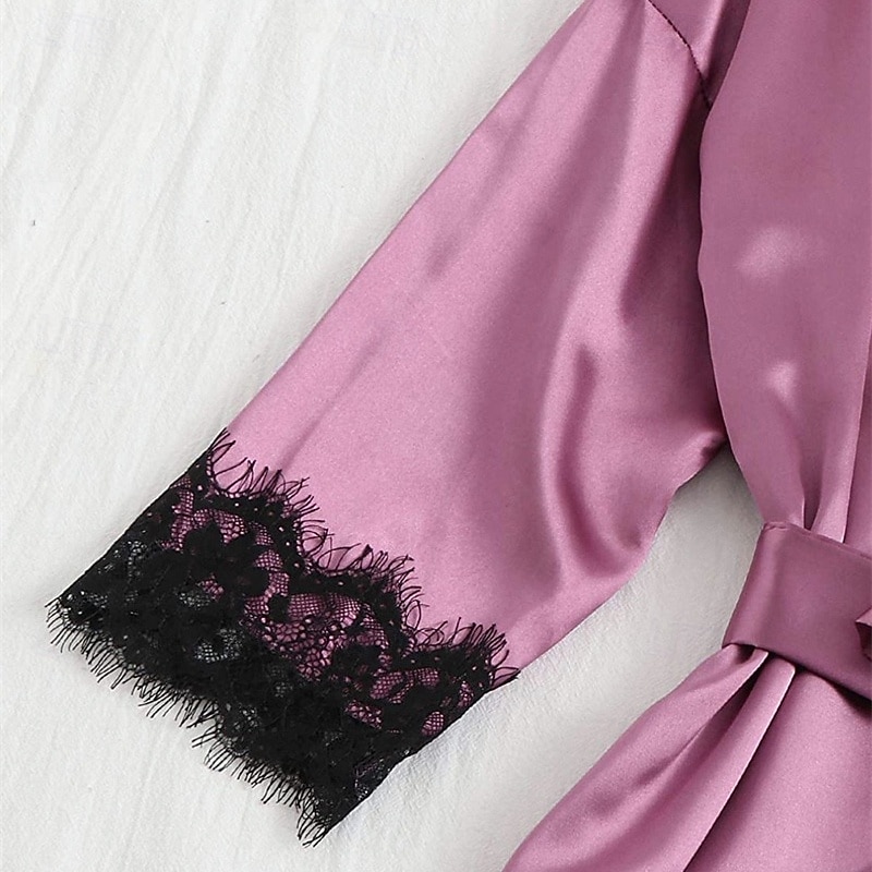 Naisten PItsialusvaatteet Seksikkäät alusasut Satiini Silky Pyjama Pyjama PitsiNightwearPolyesteri Deitti Viikonloppu Yhtenäinen Muoti Seksikäs Musta Punastuvan vaaleanpunainen Viini Rubiini Purppura 2026 - $24.99 –P7