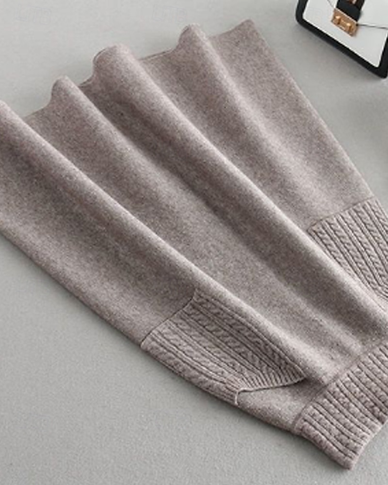 Femmes Jupe Occasionnel Maxi Taille Basse Jupes Uni Avec Poches Micro-Élastique Vacances Sortir Chameau Noir Automne Polyester de 2025 ? $20.99 –P10