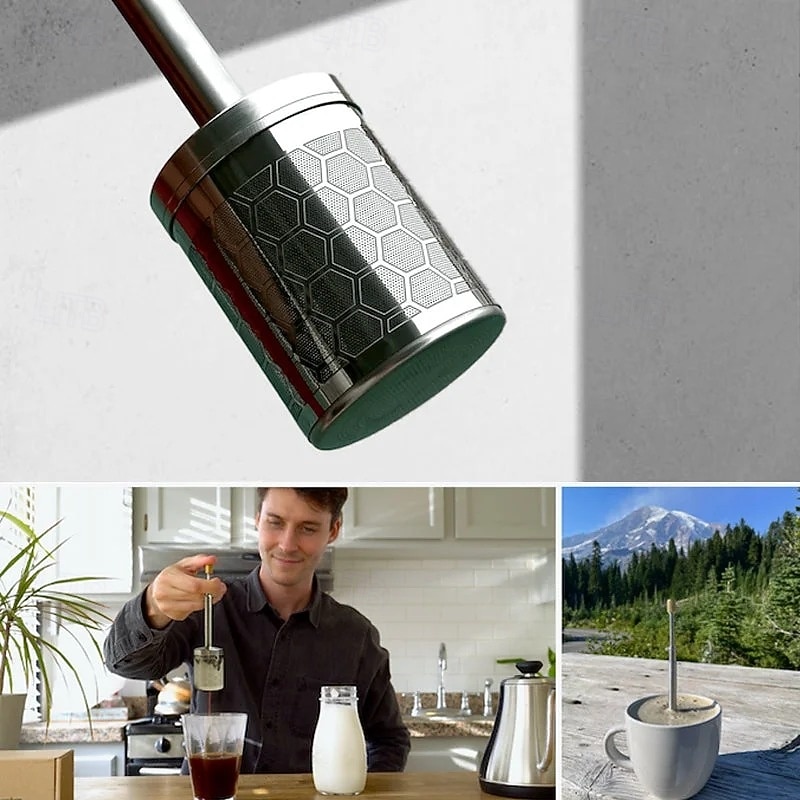 Kaffeefilter im Finalpress-Stil, tragbarer Kaffeebereiter im Pressen-Stil, wiederverwendbar, kreativer Kaffeetropfer, einfaches manuelles Brühwerkzeug für Zuhause, Büro und Reisen, praktisches Gerät 2025 - $20.99 –P6