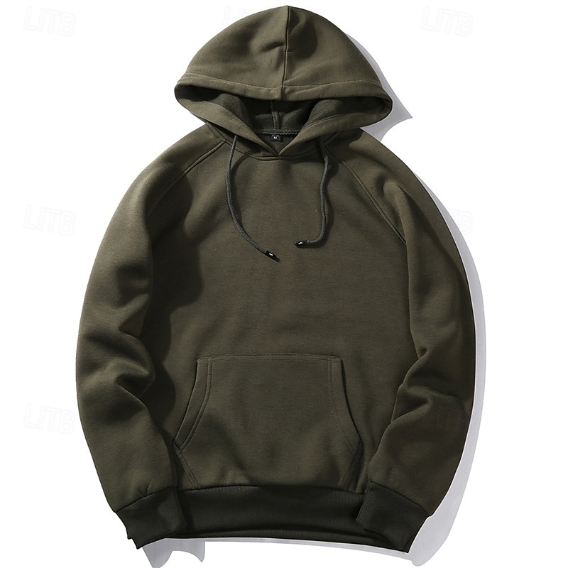 Homens Moletom Moletom de lã Adamascado Preto Branco Amarelo Verde Tropa Com Capuz Tecido Com Cordão Bolsos Desportos e Ar livre Diário Feriado Poliéster Roupa de rua Básico Casual Outono Inverno de 2025 por $21.99 –P9