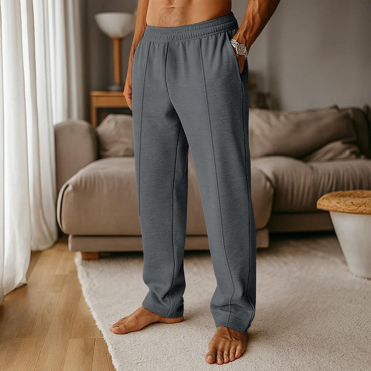 Herren Jogginghose Jogginghose Jogger Fleecehose Jogginghose mit weitem Bein Hose Tasche Elastischer Bund Einfach Komfort Weich Volle Länge Outdoor Lässig Täglich Klassicher Stil Lässig Schwarz Hell 2025 - $17.99 –P2