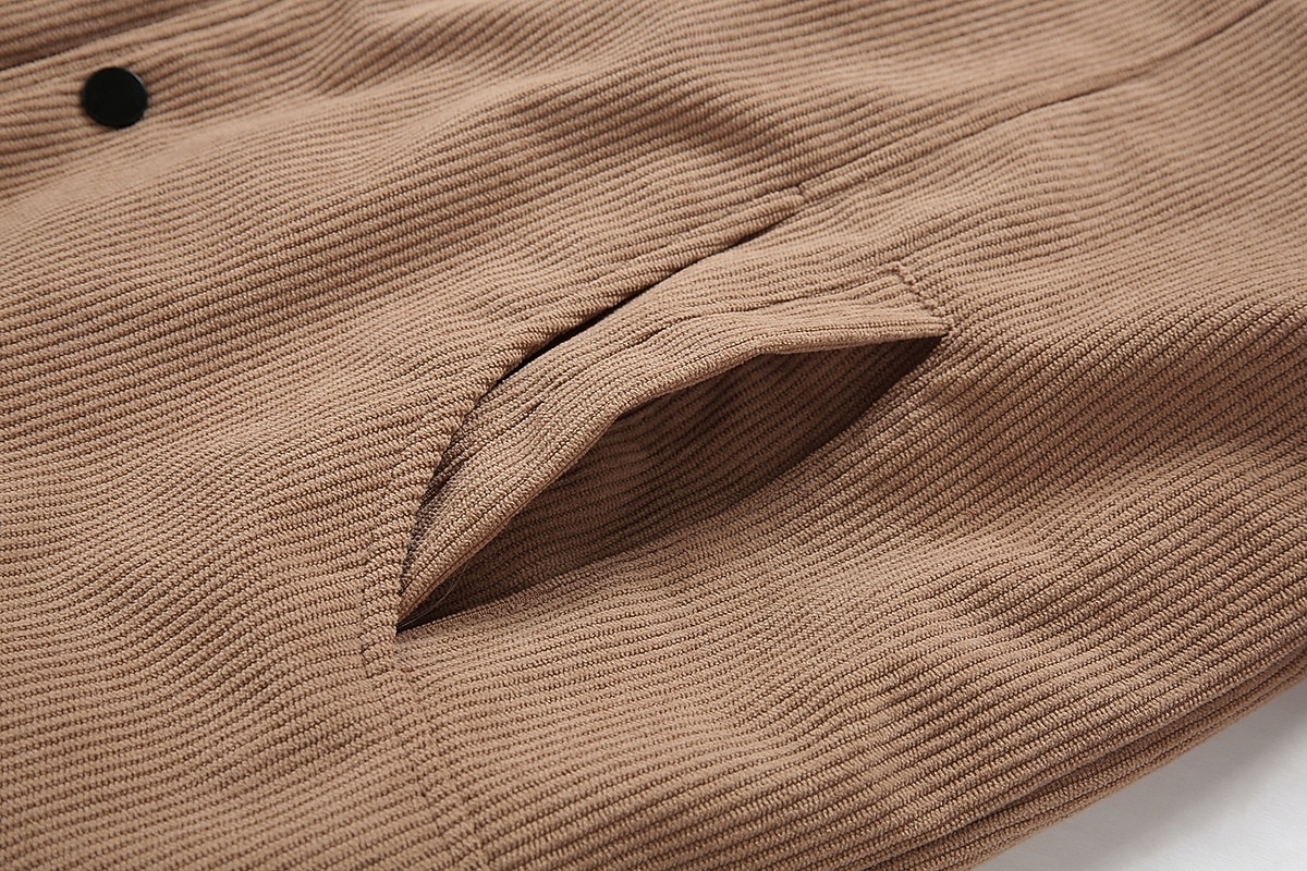 Per uomo Giacca in Velluto a Coste Giacca in Pile Formale Casa Calore Termico Tasca Autunno Tinta unica Attivo Vintage Colletto a Camicia Regolare Nero Bianco Verde Cachi Giacca del 2025 a $51.99 –P8