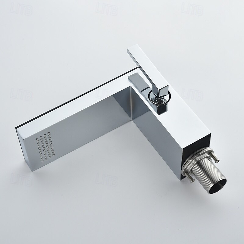 Robinet de lavabo - Cascade Électroplaqué Ensemble central Poignée unique à un trouBath Taps de 2025 ? $153.99 –P5