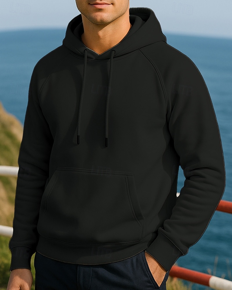 Hombre Sudadera informal Sudadera con capucha Con bolsillos Manga Larga Camiseta Ropa Deportiva Otoño Color sólido Moda Al Aire Libre Viaje Corriendo Ropa de deporte Ropa de Deporte Negro Amarillo 2025 - $21.99 –P5