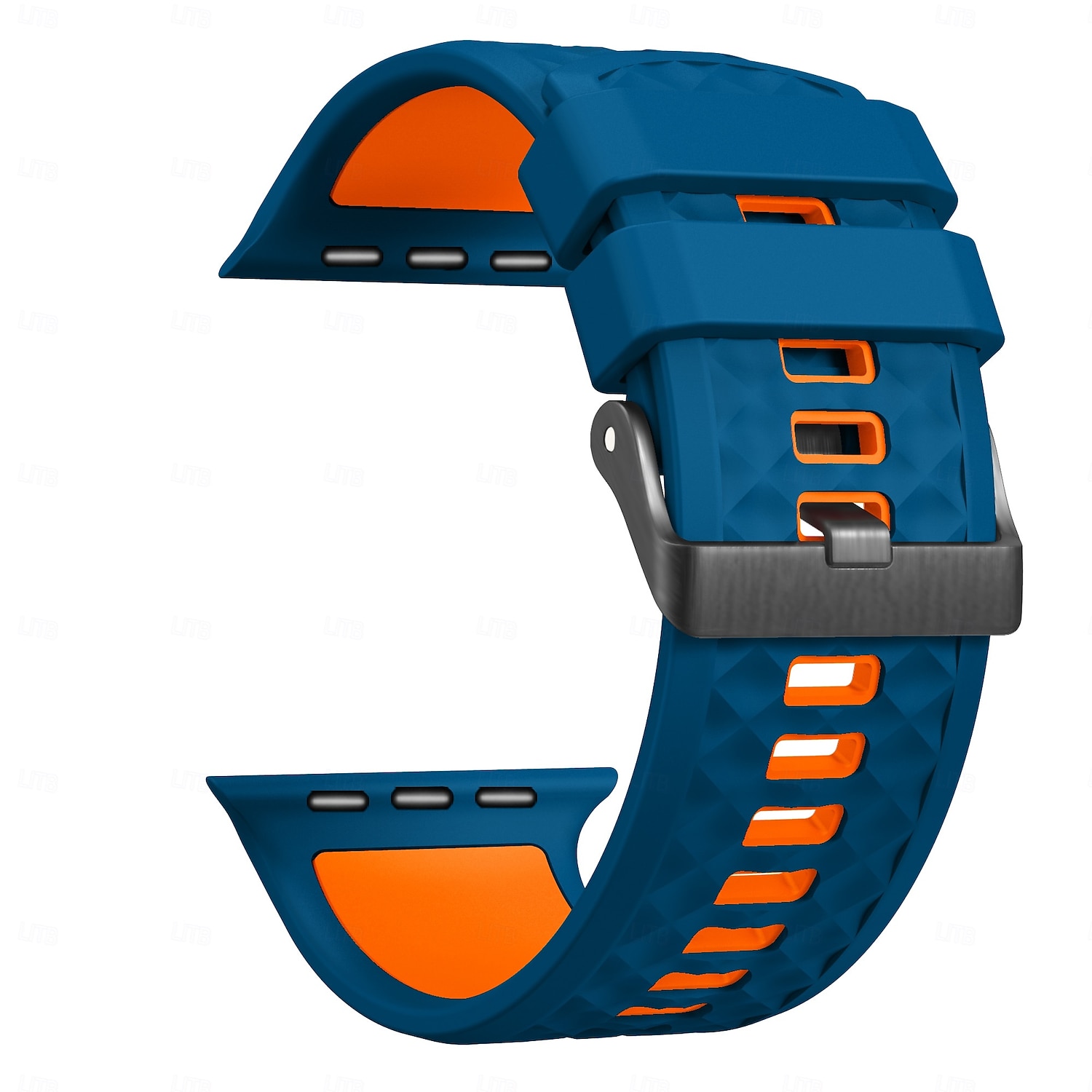 Sportovní řemínek kompatibilní s Apple Watch 42 mm 44 mm 45 mm 49 mm odolný kovový řemínek s nastavitelnou kovovou sponou a silikonovým řemínkem pro iWatch Ultra 2 Series 9 8 7 SE 6 5 4 2025 - $15.99 –P4