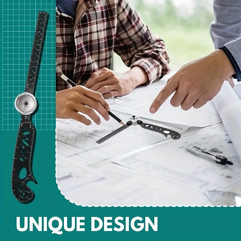 set di compassi da disegno magnetici neri multifunzionali da 4 pezzi - ingegneria &righelli da disegno per uso ufficio del 2025 a $21.99 –P9