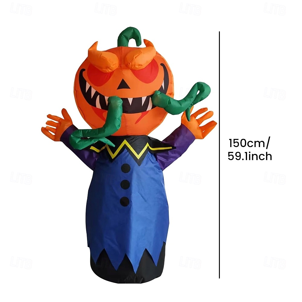 1 Pc Halloween 1.5M Terrifying Pumpkin with Lamp Inflatable Air Model Indoor and Outdoor Courtyard Garden Lawn Party Atmosphere Decorative Lamp US/EU/UK/AU Plug 2025 - $39.99 –P1