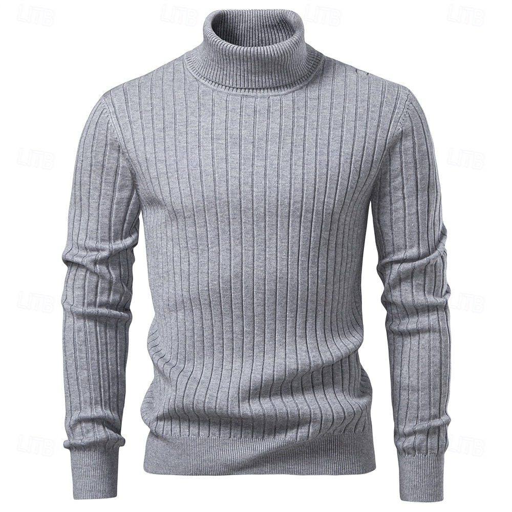 Homme Pull Tricoter Hauts Réguliers Couleur Unie Col roulé Élégant ancien École Vacances Vêtement Tenue Printemps Automne Noir Marine foncé S M L de 2026 ? $26.99 –P14
