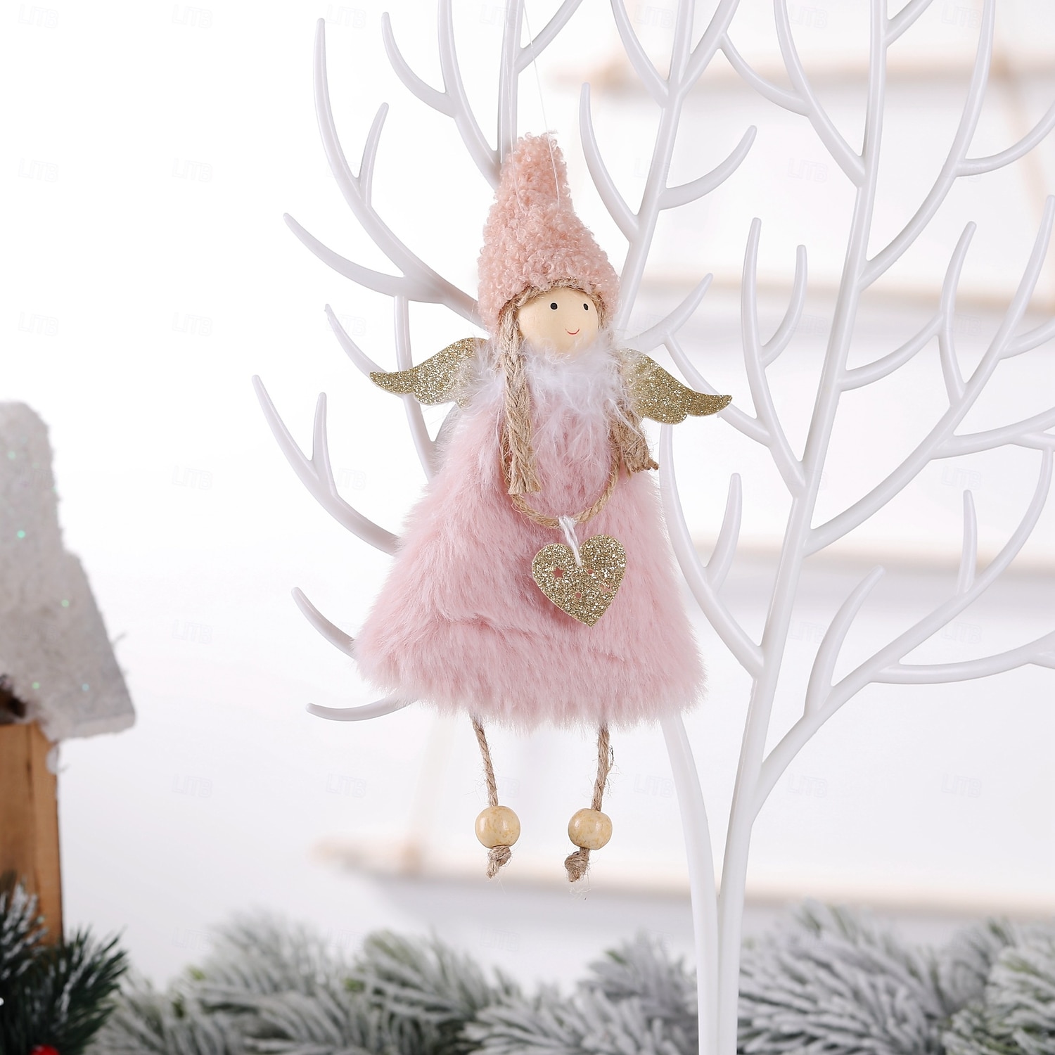handgefertigte Weihnachtsengel als Baumschmuck, weiche Plüsch-Mädchenornamente, festliche Anhänger zum Aufhängen, perfekt als Weihnachtsgeschenk für Kinder und als saisonale Akzente für das Zuhause 2025 - $6.99 –P5