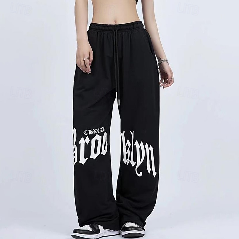 Per donna Pantaloni a gamba larga Pantaloni sportivi della tuta Pantaloni sportivi da salotto Tasca Vita Alta Pantaloni Palestra Athleisure Allenamento Primavera Autunno Di tendenza All'aperto del 2026 a $17.99 –P4