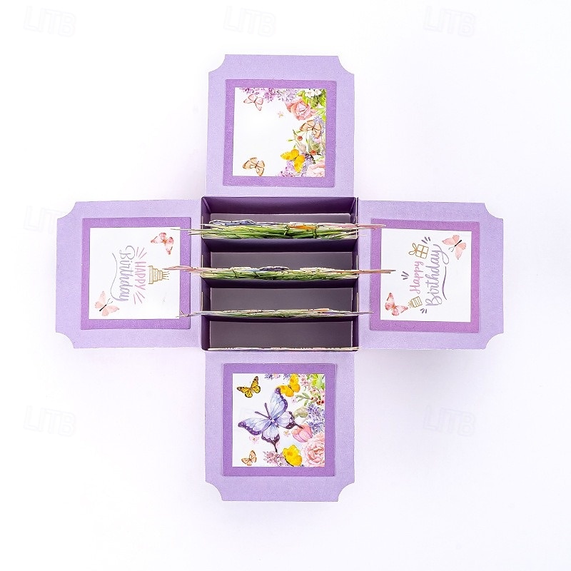 1 peça cartão pop-up de feliz aniversário com cartão de nota e envelope melhor mãe de todos os tempos cartão de felicitações 3D flores borboletas caixa pop-up cartão melhor presente de 2025 por $14.99 –P4