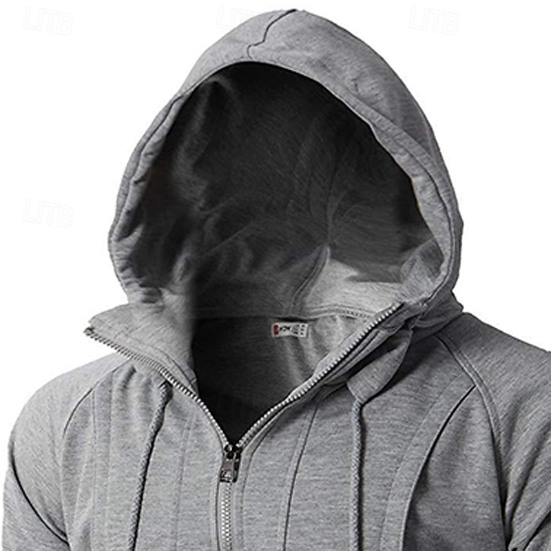 Hombre Sudadera Sudadera con capucha y cremallera completa Sudadera con capucha de lana Rojo tinto Negro Verde Ejército Azul Marino Caqui Con Capucha Plano Retazos Deporte Casual Diario Ropa de calle 2025 - $23.99 –P9
