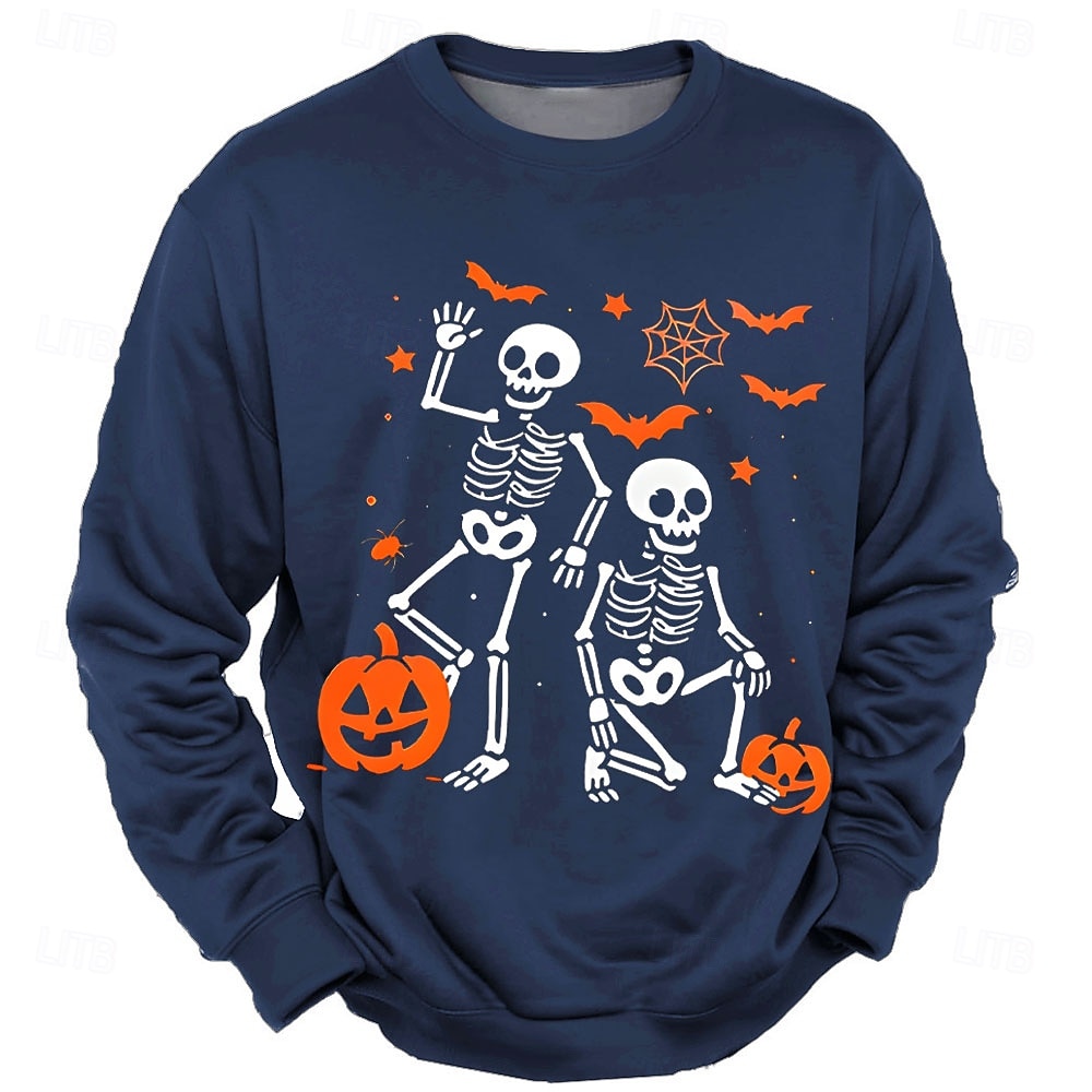Halloween Pánské Lebky Mikina Punk Večírek Tričkový Dovolená Černá Rubínově červená Výstřih ke krku 3D Celý rok Návrhář 2025 - $30.99 –P3