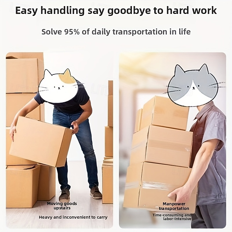 Прочная складная ручная тележка - переносная конструкция для подъема по лестнице с треугольными колесами, регулируемой ручкой, удобное хранение &транспорт для подъема и спуска по лестнице, идеально 2025 - $61.99 –P6