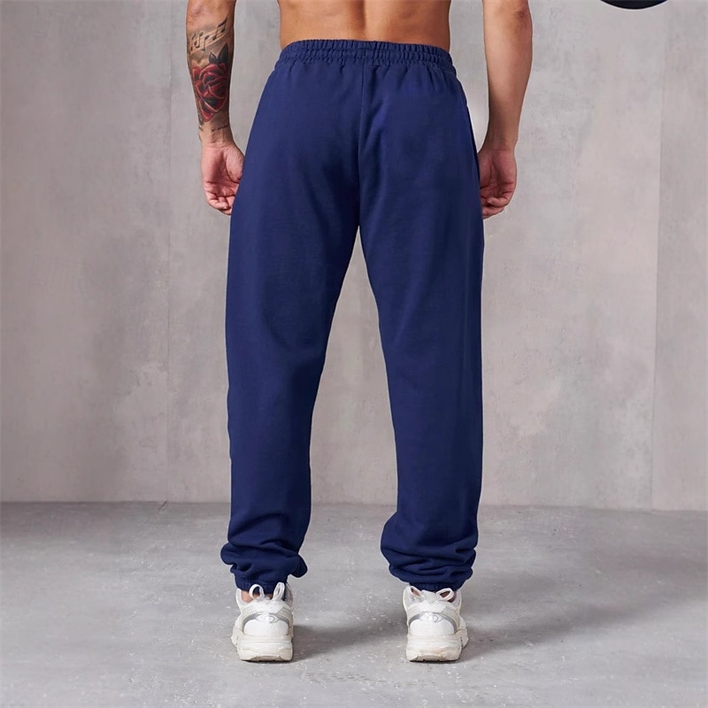 Men's Sweatpants Trousers Straight Leg Sweatpants Pocket Elastic Waist Plain Comfort Sports Outdoor Daily Fashion Casual Black Navy Blue Micro-elastic 2026 - $20.99 –P6
