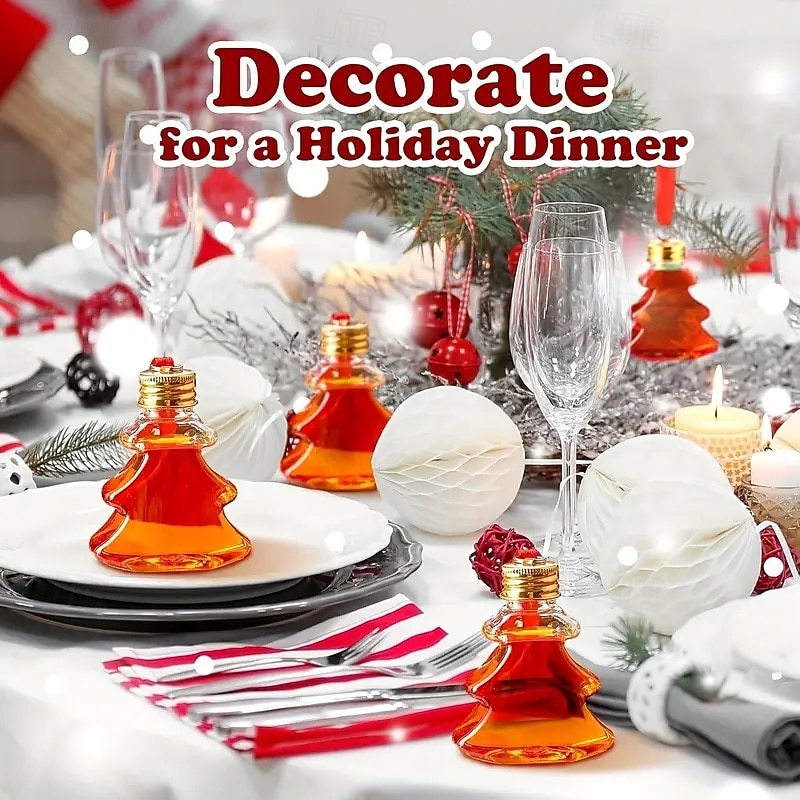 10 ks vánočních alkoholových kuliček sada plnitelných průhledných plastových vánočních ozdob na závěsné skleničky na panáky pro vánoční, domácí, sváteční, svatební, večírek a dekoraci 2025 - $11.99 –P6