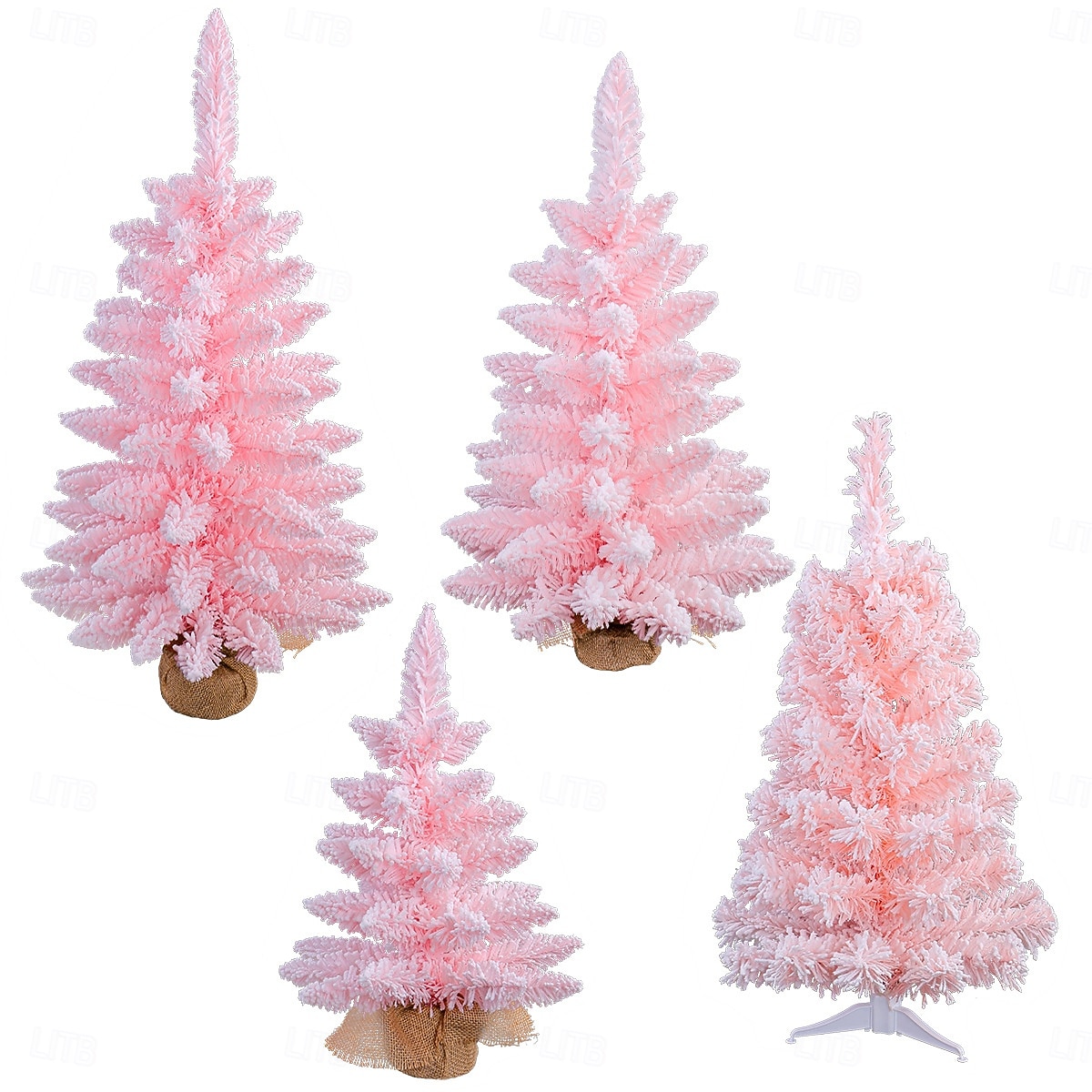 Christmas Mini Tree Tabletop Desktop Artificial Christmas Tree Xmas Decor Pink Flocked Snow Creative Design for Holiday Mall Window Display Festive Home Party Decoration Accessory 2025 - $18.99 –P5