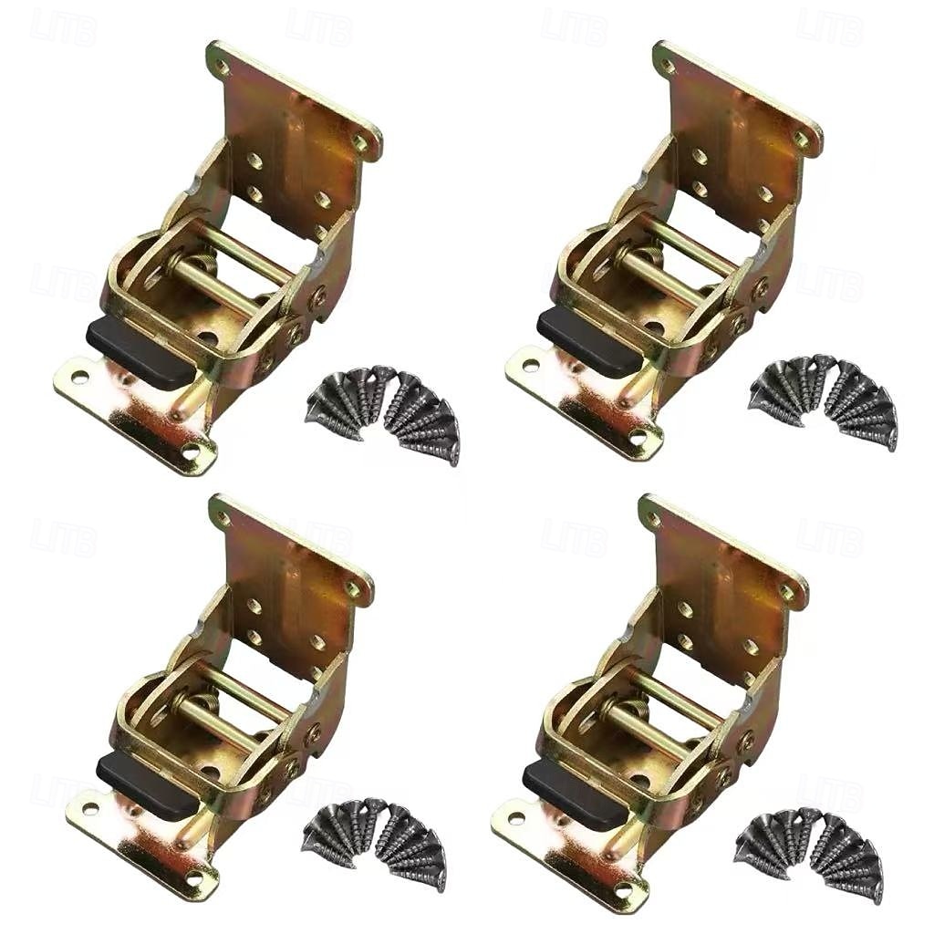 חבילה של 4 סוגריים לרגלי שולחן מתקפלים עמידים עם צירים עם נעילה עצמית, צירים מתקפלים מסתובבים 90 מעלות עם ברגים, חומרת הארכה לנעילה לרגלי שולחן, רגלי מיטה, תמיכה לשולחן עבודה 2025 - $19.49 –P5