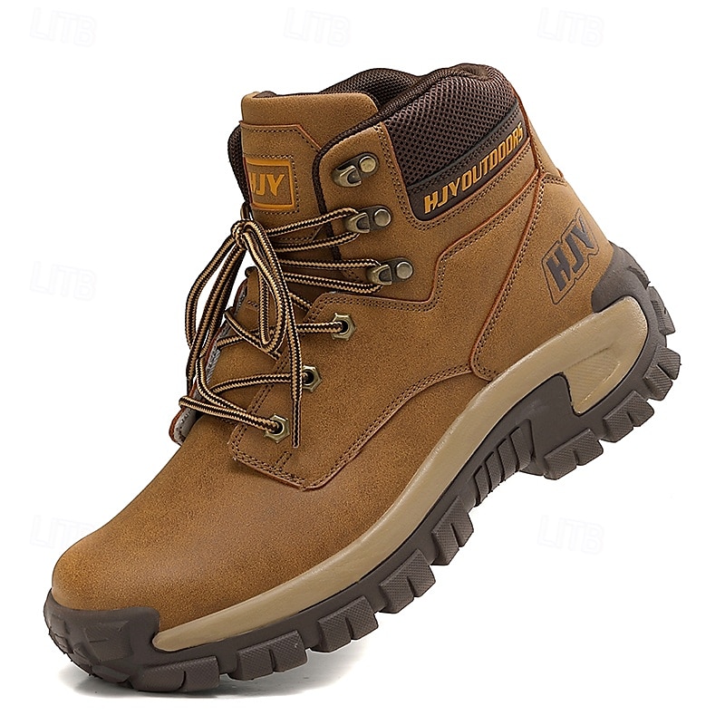 Ghete de drumeție maro pentru bărbați cu talpă robustă – pantofi de trekking pentru camping, drumeții pe trasee montane și echipament de lucru 2025 - €46.8 –P3