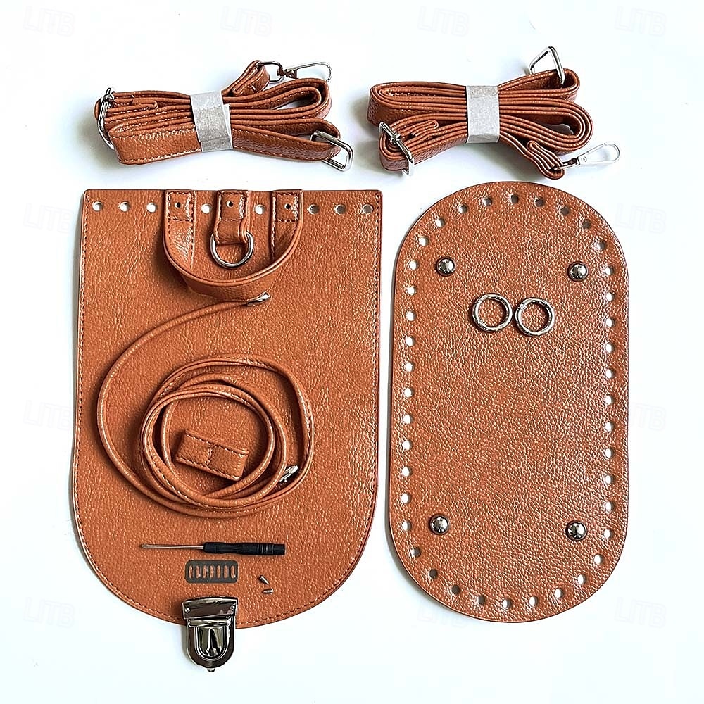 Kit fai da te per zaino in pelle intrecciata da 7 pezzi - set con fondo e patta per borsa in similpelle lavorata a maglia, con uncinetto e accessori - per adulti &adolescenti - perfetti per i del 2025 a $24.99 –P6