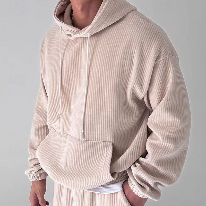 Per uomo Felpa con cappuccio Velluto a coste Felpa con cappuccio in pile Aalbicocca Nero Con Cappuccio Semplice Tasca Sport & Outdoor Casuale Quotidiano Streetwear Cool Abbigliamento Sportivo del 2025 a $17.99 –P1