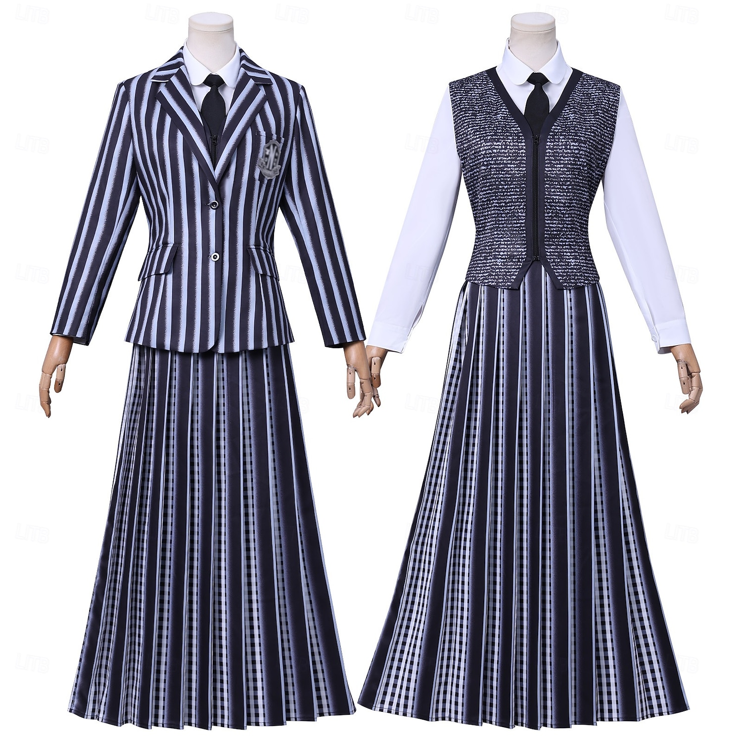 Středa Addams Addamsova rodina středa Kostým Školní uniforma Krásné šaty cosplay Filmové kostýmy for Dámské Dospělí předvečer Všech svatých Karneval Výkon Párty Šaty 2025 - $96.99 –P1