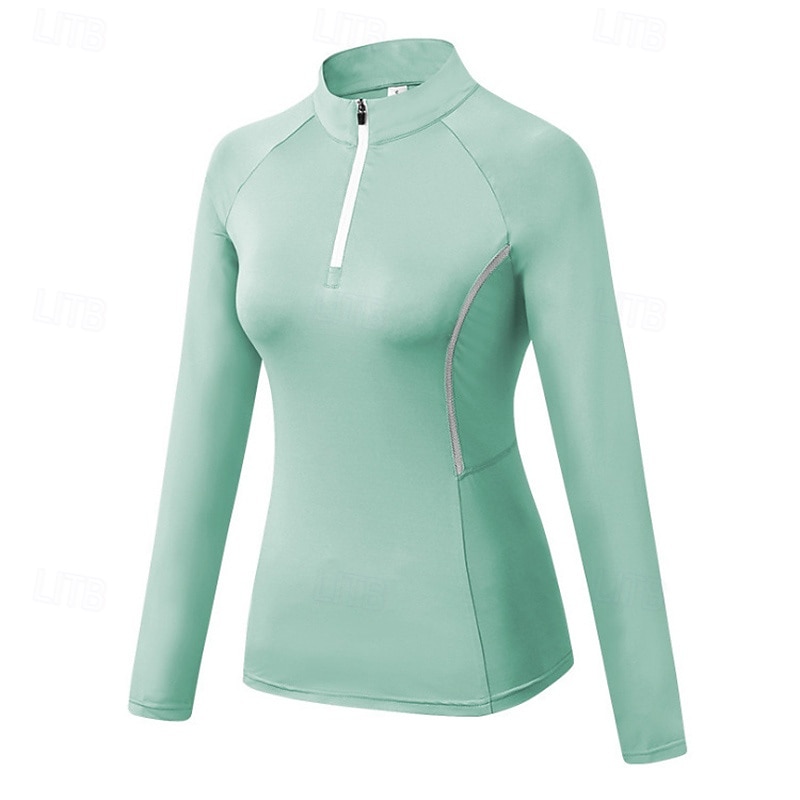 Damskie Koszula treningowa Top do jogi Kołnierz stawiany Szybkie wysychanie Zamek błyskawiczny ćwierć Długi rękaw Sport Jednokolorowe Top Dla Siłownia Obuwie sportowe Sportowy Odzież sportowa 2025 - $25.99 –P7