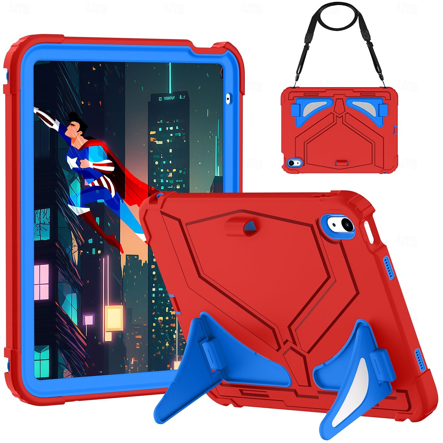 Tavoletta Custodie cover Per Apple iPad 10a 10,9" Portatile Tracolla con supporto regolabile Armatura Gel di Silice PVC del 2025 a $19.99 –P1