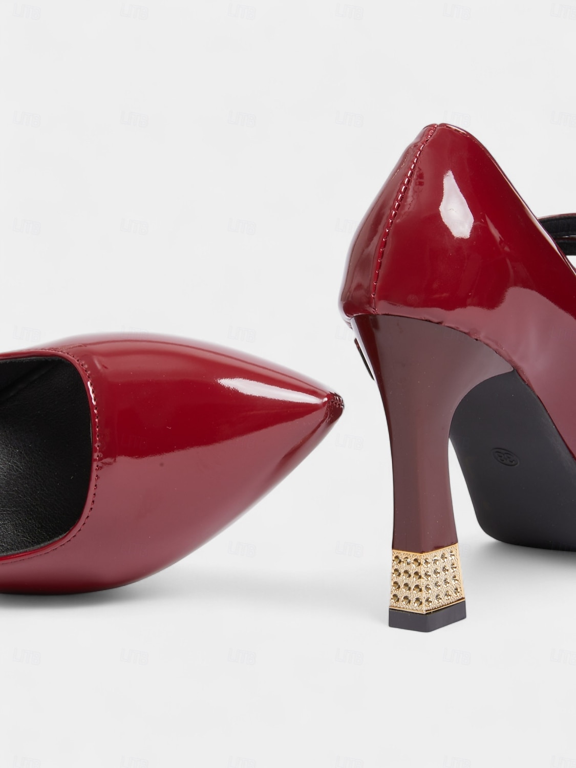 Women's Burgundy Patent Leather Mary Jane Heels - Square Toe Dress Shoes with Double Straps for Cocktail Parties & Evening Events 2025 - $34.99 –P6