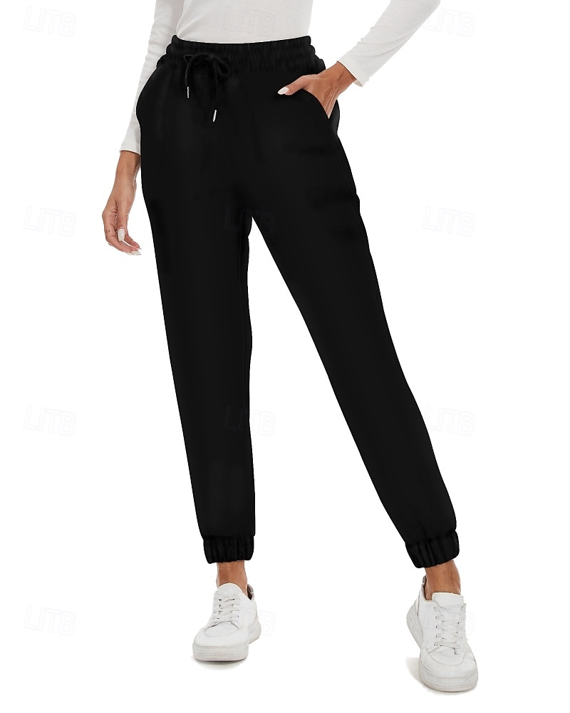 Mujer Pantalones de lana Persona que practica jogging pantalones Ropa de calle Casual Longitud total Cintura Media Plano Bolsillo Diseño de cordón elástico Cómodo Calle Ropa Cotidiana Fin de semana 2026 - $26.99 –P3