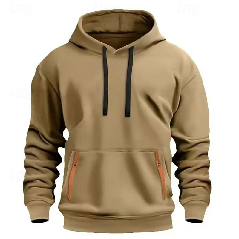 Per uomo Felpa con cappuccio Felpa con cappuccio in pile Felpa con cappuccio tattica Nero Blu marino Cammello Cachi Grigio chiaro Con Cappuccio Semplice Tasca Sport & Outdoor Casuale Quotidiano del 2025 a $17.99 –P1