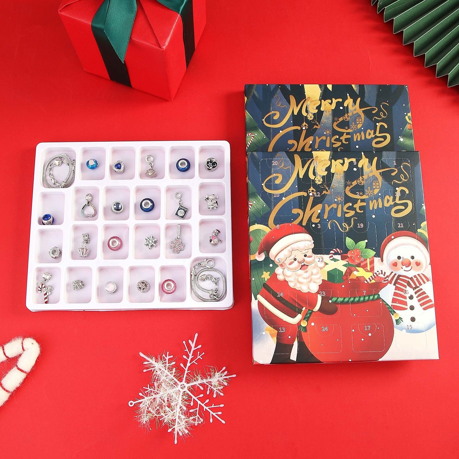 Christmas Advent Calendar Bracelets 2025 for Girls, 24 Days DIY Jewelry Making Kit with 22 Charm Beads and 2 Adjustable Bracelets, Xmas Countdown Gift for Kids Teens Women 2025 - $21.99 –P4
