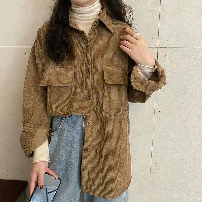 Damesoverhemd effen kleur elegant vintage dagelijks lange mouw bisschopsmouw overhemd kraag lange tops werk dagelijks uitgaan roze bruin abrikoos lente herfst winter lente, herfst, winter 2025 - $28.99 –P17