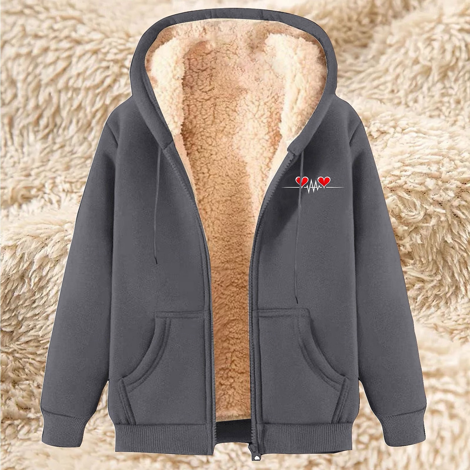 Men's Full Zip Hoodie Zip Up Hoodie Fleece Jacket Fleece Hoodie Apricot Black Wine Red Blue Hooded Heart Plain Graphic Prints Zipper Pocket Casual Daily Going out Polyester Streetwear Casual Fall 2026 - $28.99 –P8