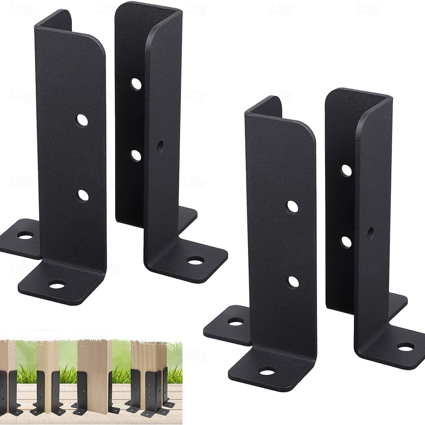 Ensemble de supports d'ancrage réglables pour poteaux de terrasse de 1,5 x 1,5, 2 x 2, 2 x 4 et 4 x 4, support en métal lourd pour clôture en bois et gazebo de 2025 ? $9.49 –P7